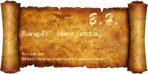 Bangó Henrietta névjegykártya